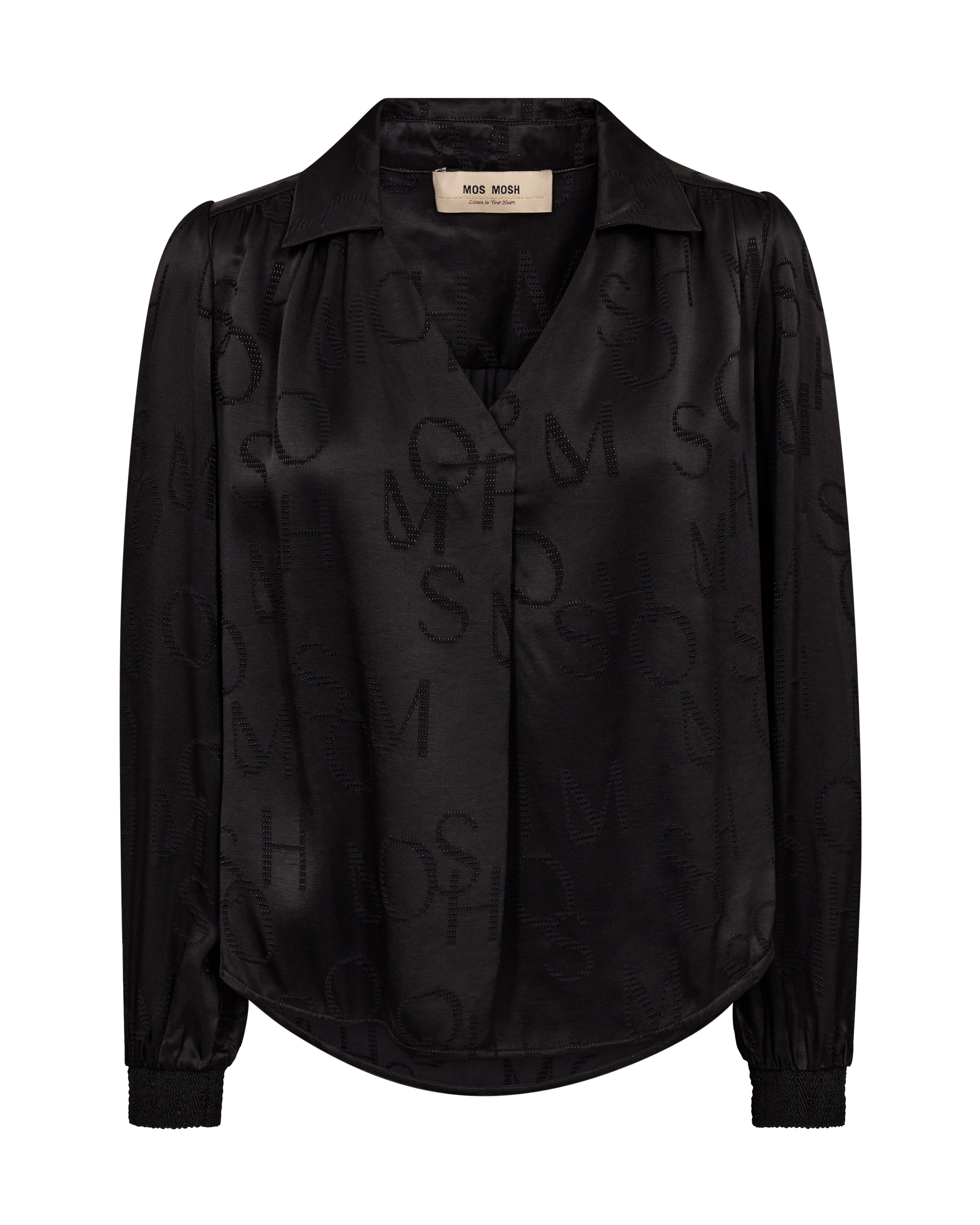Mos Mosh Aldo Monogram Blouse Black