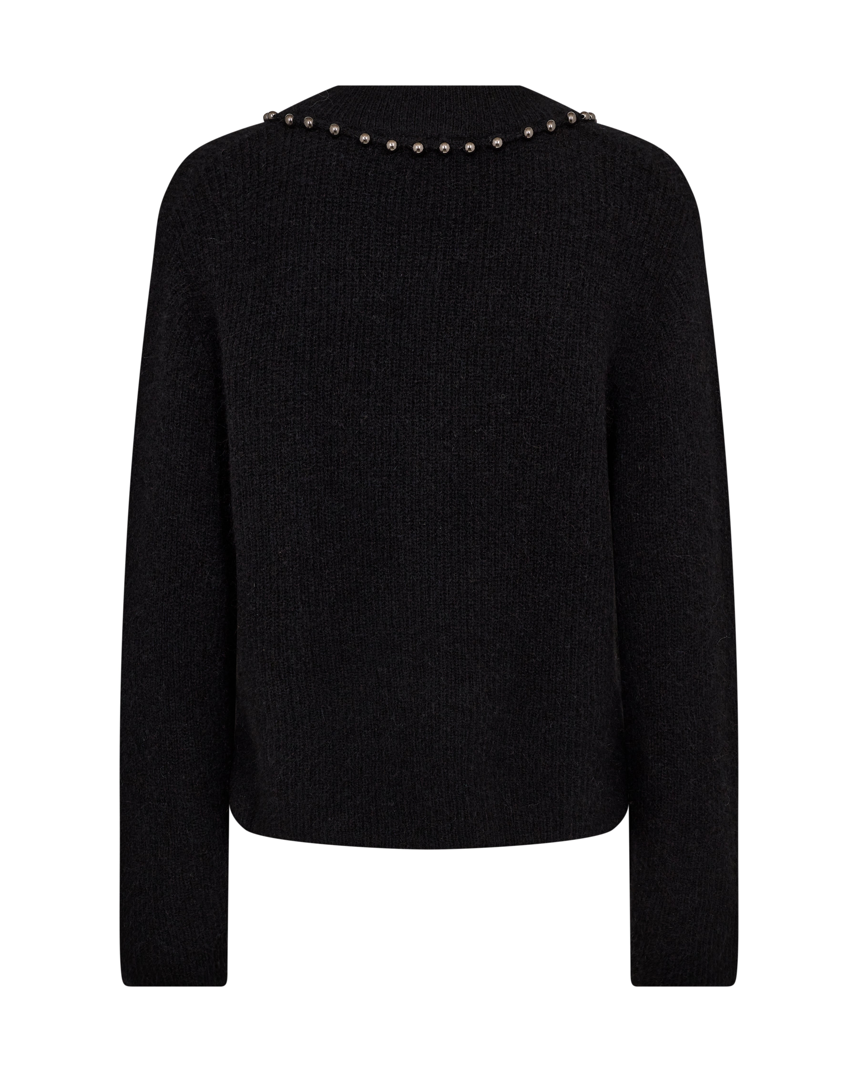 Mos Mosh Zora V-Neck Bead Knit Black