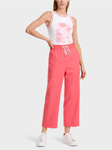 Marc Cain Sports WUSU Linen Trousers WS81.47W03 Light Neon Red