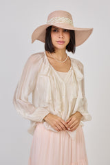Molly Frill Silk Blouse Summer Sand