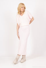 Izzy V Neck Cashmere Touch Sweater Soft Rose