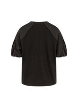 COSTER COPENHAGEN T-Shirt with pleat detail on sleeves Black