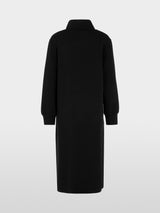 Marc Cain Sports Midi Sweatshirt Dress with Leopard Cord ZS21.26J09 Black