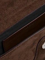 Marc Cain Collections Suede Shoulder Bag ZCTI.09L28 Dark Chestnut Brown