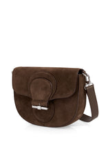 Marc Cain Collections Suede Shoulder Bag ZCTI.09L28 Dark Chestnut Brown