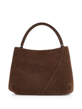 Marc Cain Collections Suede Shoulder Bag ZCTI.08L28 Dark Chestnut Brown