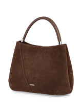 Marc Cain Collections Suede Shoulder Bag ZCTI.08L28 Dark Chestnut Brown