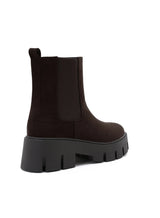 Jenny Chunky Sole Boots Faux Suede Bitter Chocolate