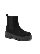 Jenny Chunky Sole Boots Faux Suede Black