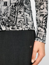 Marc Cain Collections long sleeve Top with City Motif ZC.48.12J41