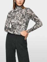 Marc Cain Collections long sleeve Top with City Motif ZC.48.12J41