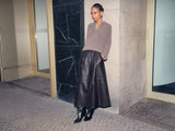 Mos Mosh Deena Leather Skirt Black