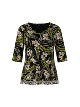 Marc Cain Floral Print T-Shirt in Orient Green VC 48.44 J29