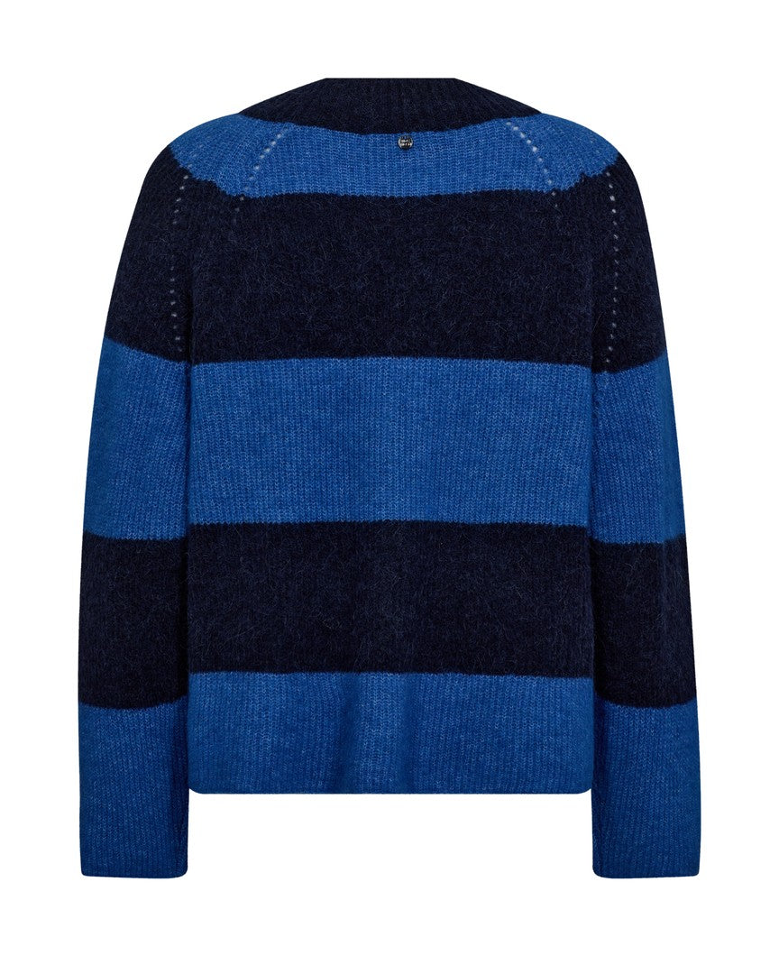 Mos Mosh Taci Stripe Knit Maritime Blue
