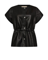 Mos Mosh Aylin Leather Waistcoat Black