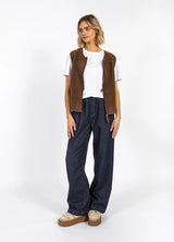 COSTER COPENHAGEN JAMIE Fleece Vest Chocolate Brown