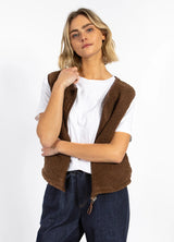 COSTER COPENHAGEN JAMIE Fleece Vest Chocolate Brown