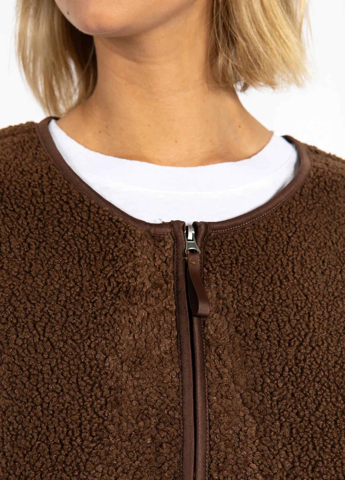 COSTER COPENHAGEN JAMIE Fleece Vest Chocolate Brown