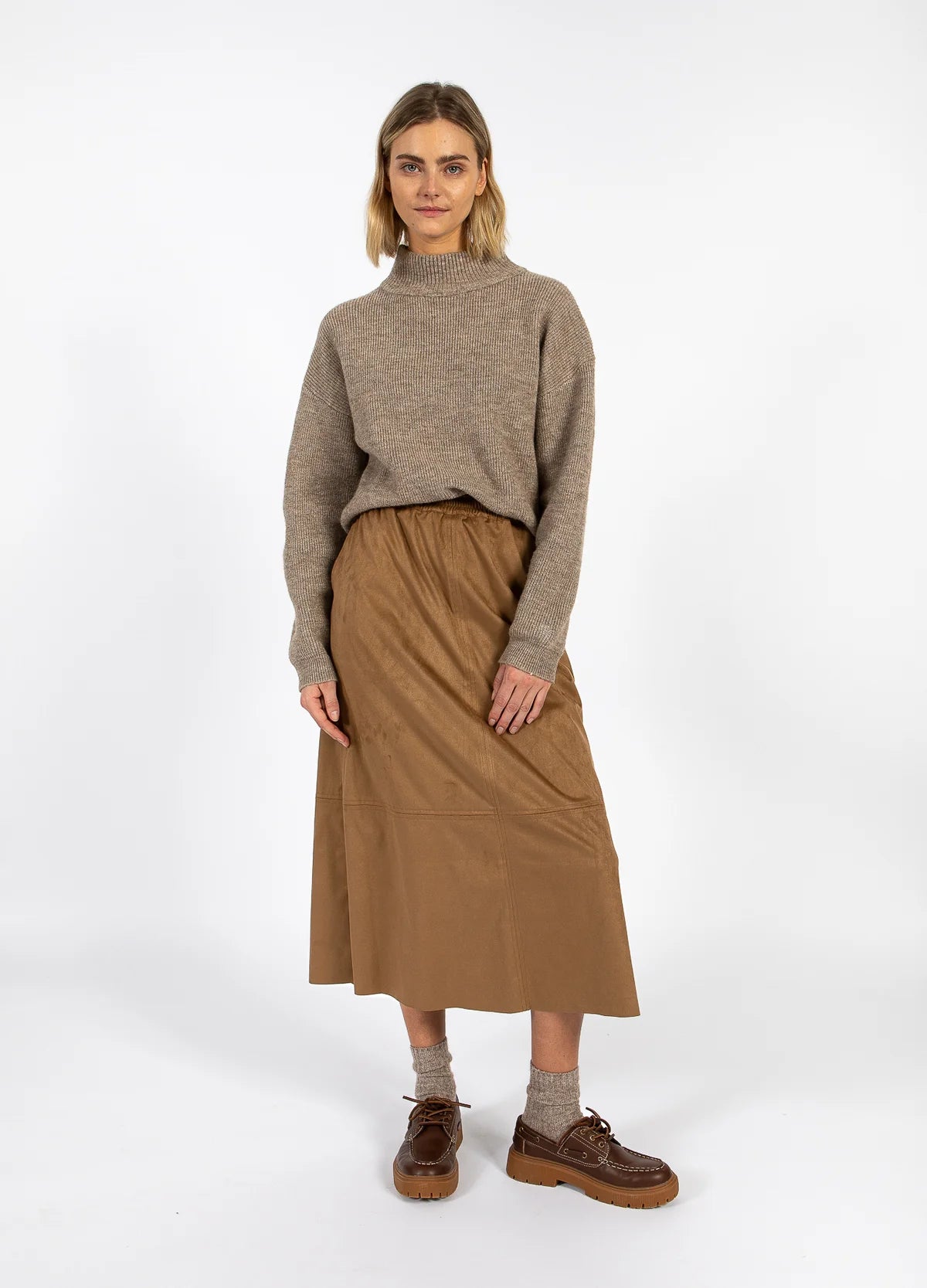 COSTER COPENHAGEN ROMY Long Skirt Golden Brown