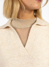 COSTER COPENHAGEN EMERIE POLO TOP Off White Melange