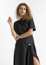 COSTER COPENHAGEN Draped Glitter Dress Black