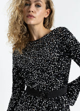 COSTER COPENHAGEN SEQUINS DRESS Black / Silver