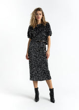 COSTER COPENHAGEN SEQUINS SKIRT  Black / Silver (Copy)