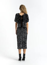 COSTER COPENHAGEN SEQUINS SKIRT  Black / Silver (Copy)