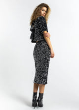 COSTER COPENHAGEN SEQUINS SKIRT  Black / Silver (Copy)