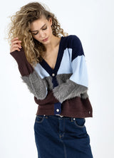 COSTER COPENHAGEN Colorblock Knit with Furry Sleeves