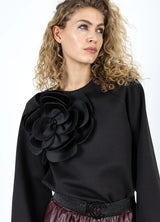 COSTER COPENHAGEN Sweat with Scuba Rose Pastel Black