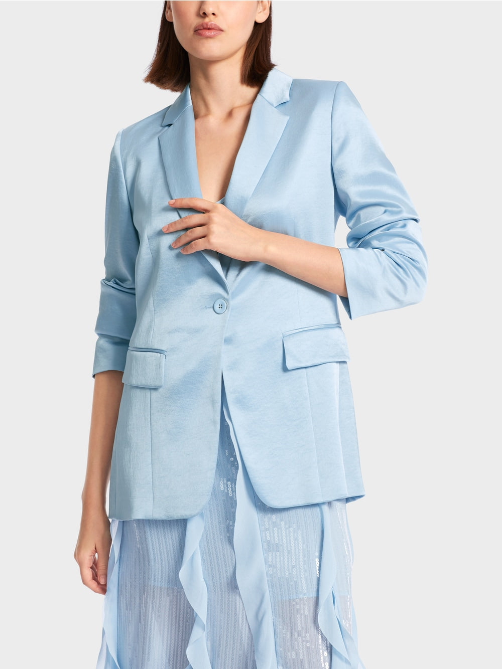 Marc Cain Collections Blazer with an elegant sheen WC34.20W46 Summer Sky