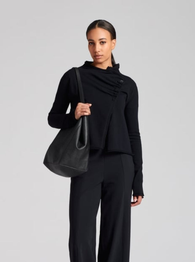SARAH PACINI Tote Bag Full Grain Leather Black