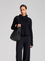 SARAH PACINI Tote Bag Full Grain Leather Black