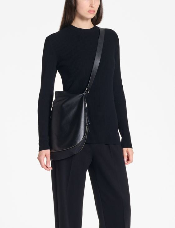 SARAH PACINI Pebbled Leather Tote Bag Black