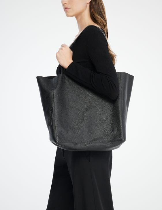 SARAH PACINI Tote Bag Full Grain Leather Black