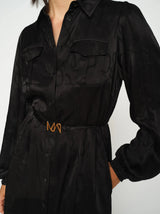 Mos Mosh Raya Monogram Dress Black