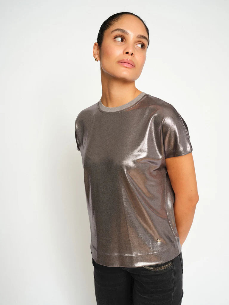 Mos Mosh Nivola O-Neck Metallic Tee Mockingbird