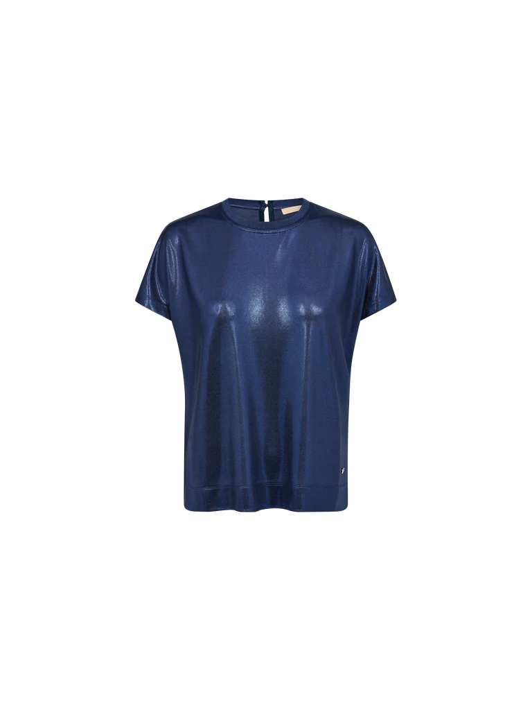 Mos Mosh Nivola O-Neck Metallic Tee Ensign Blue