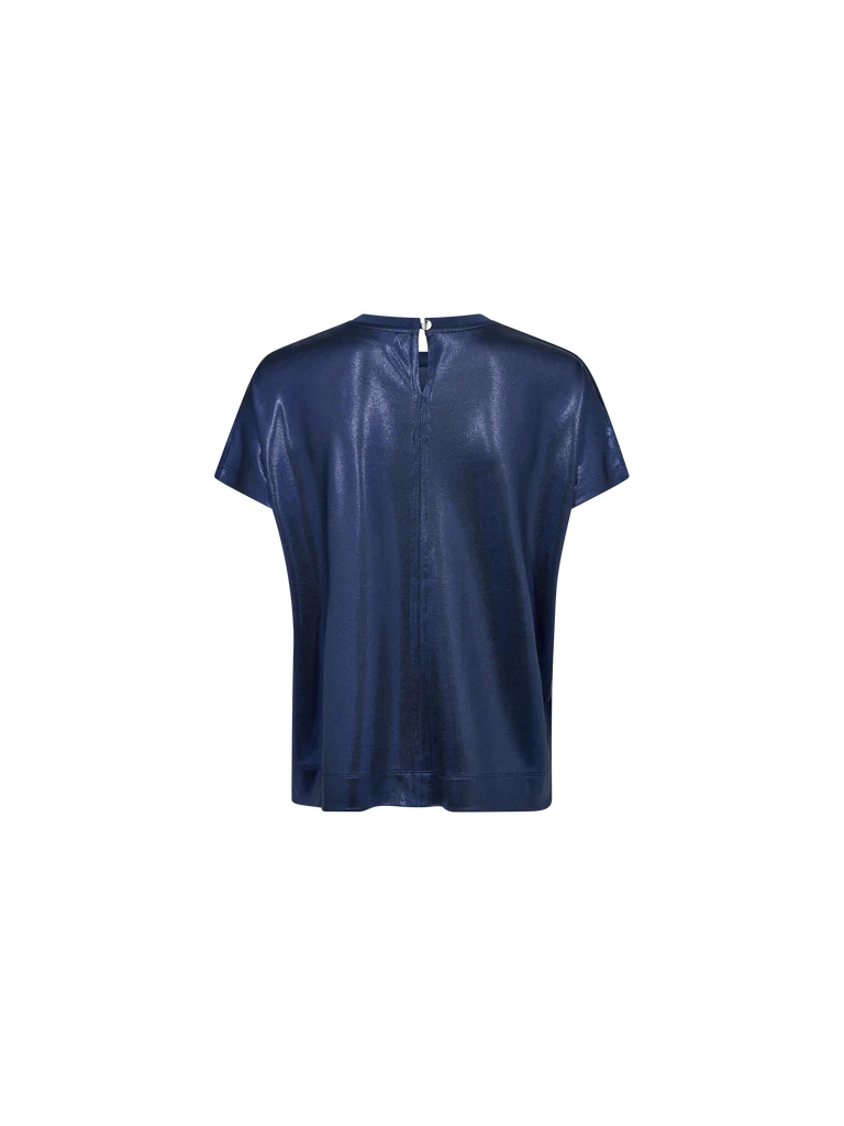 Mos Mosh Nivola O-Neck Metallic Tee Ensign Blue