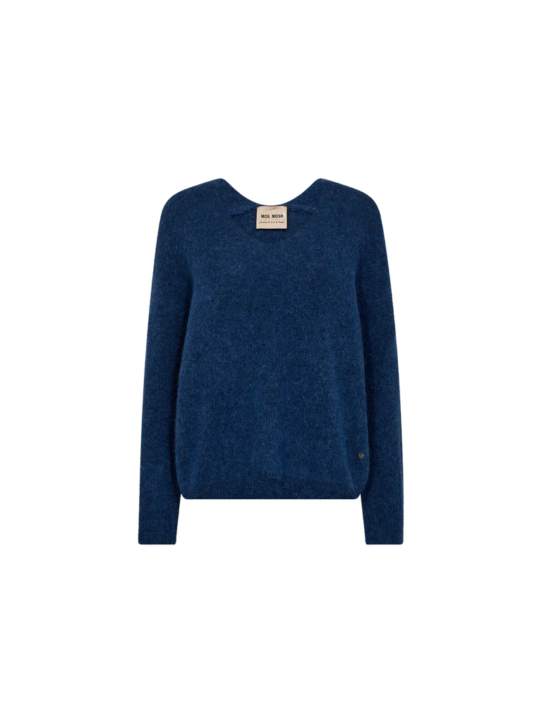 Mos Mosh Thora V-Neck Knit Ensign Blue