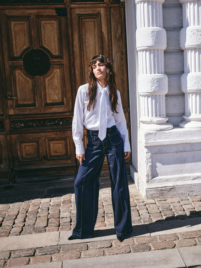 Mos Mosh Ayen Stripe Shirt White