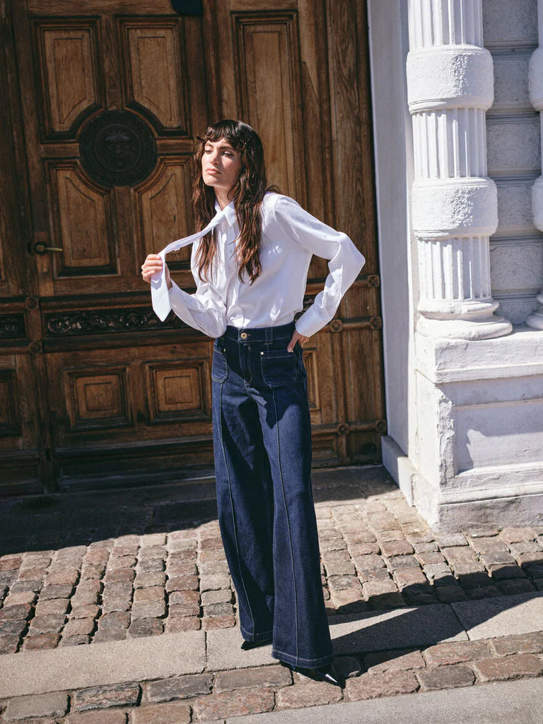 Mos Mosh Ayen Stripe Shirt White