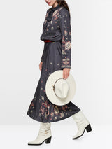 Marc Cain Collections Long Dress with Paisley Print Periscope AC21.14W06