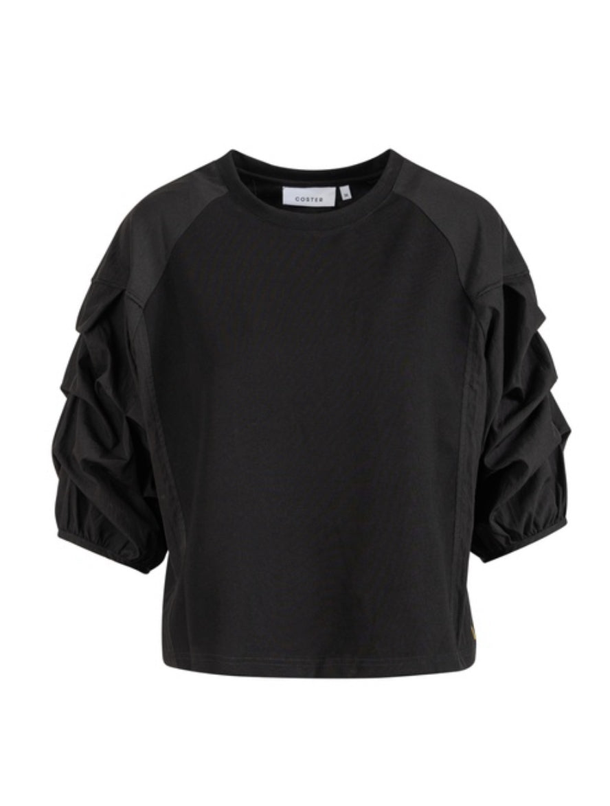 Coster Copenhagen Blouse with Puffy Sleeves Black