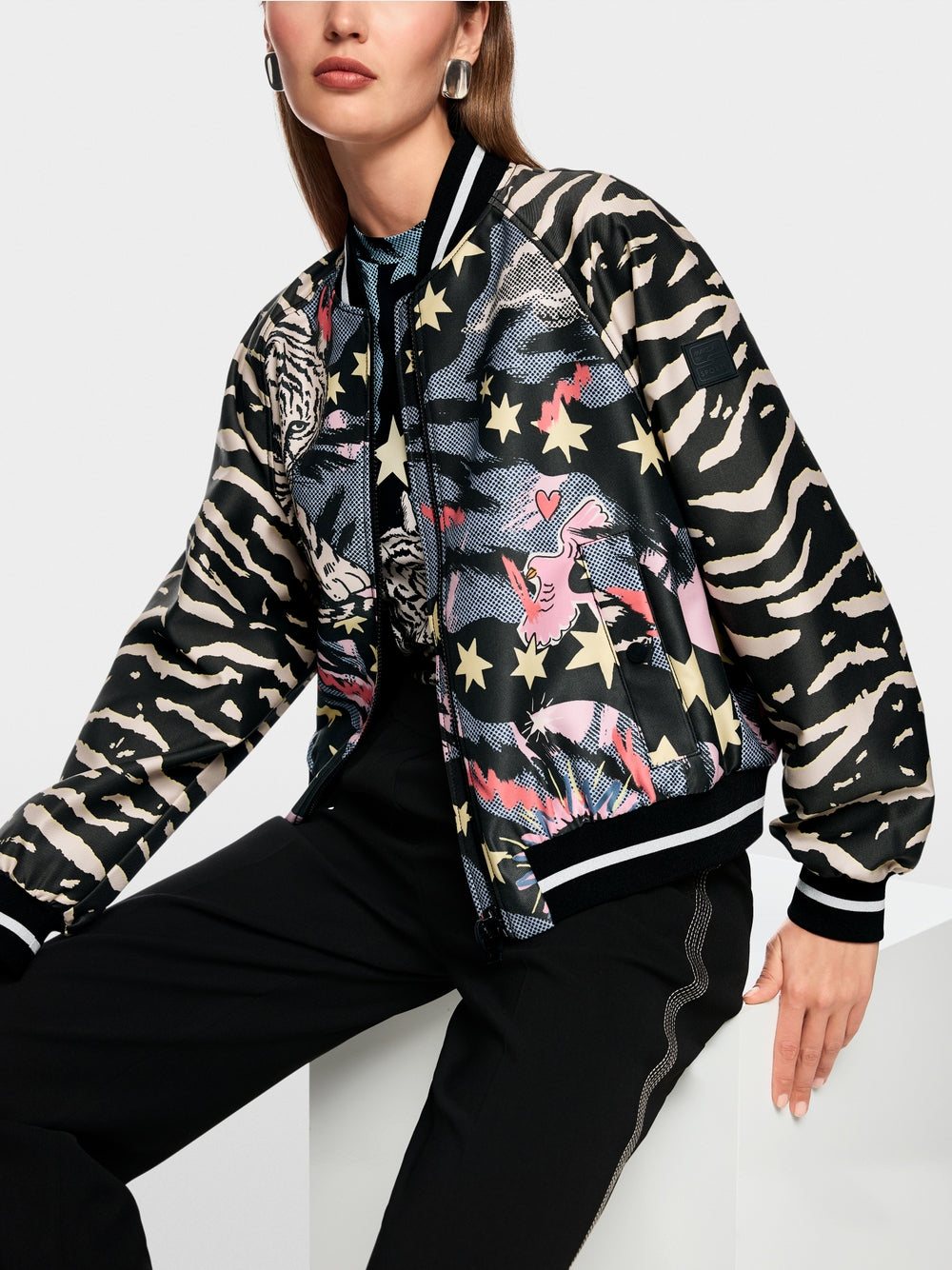 Marc Cain Sports Blouson Jacket with Comic Print AS31.13W23