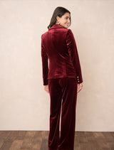 FROCKS Stretch Velvet Blazer Bordeaux