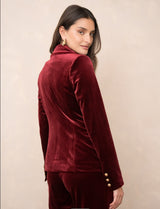 FROCKS Stretch Velvet Blazer Bordeaux