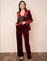 FROCKS Stretch Velvet Blazer Bordeaux