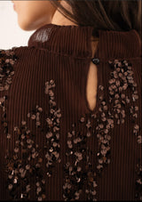 FROCKS Sleeveless Sequin Top Choc